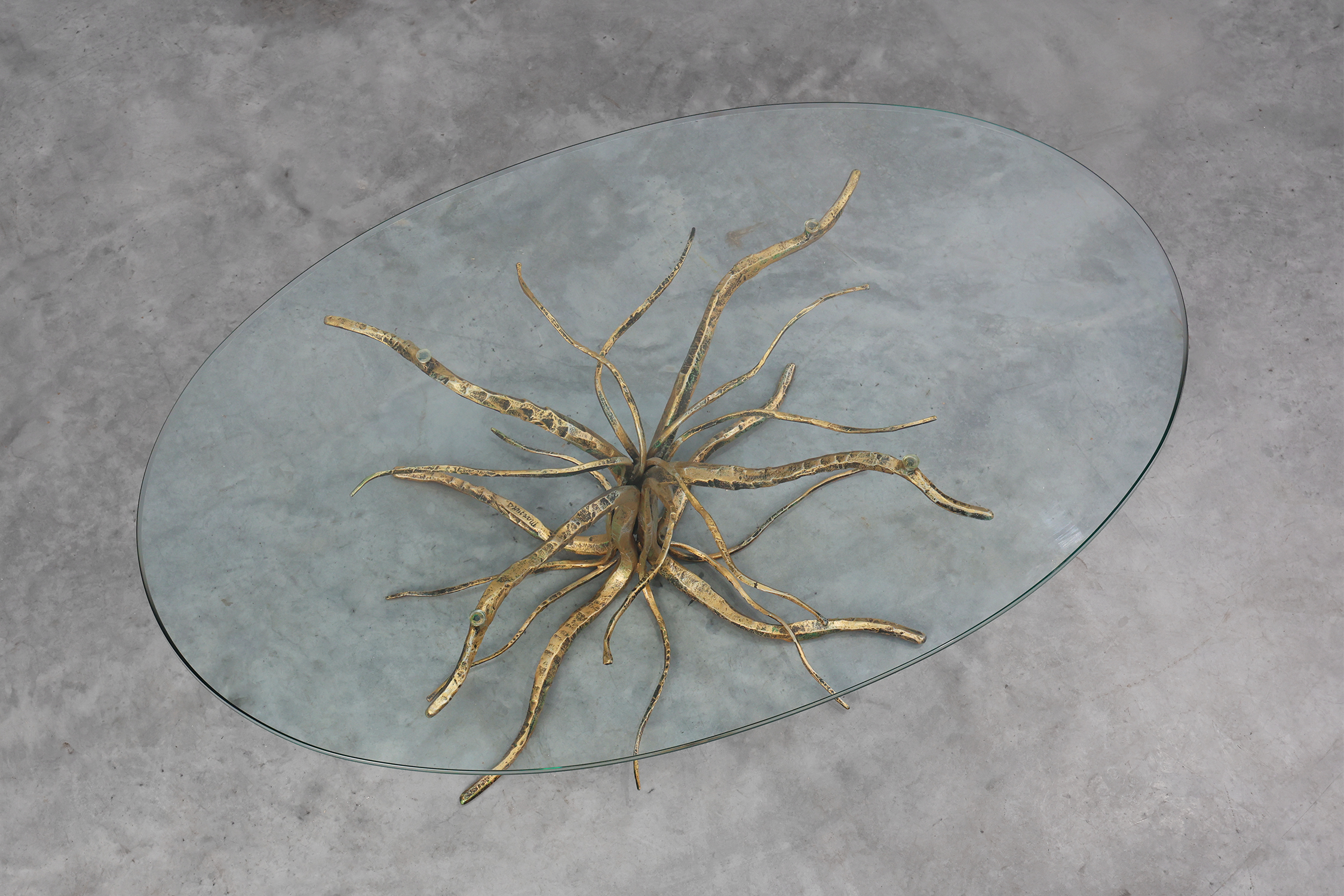 Mid-century forged metal coffee table by Salvino Marsura, Italy 1960sthumbnail